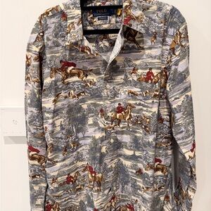 Ralph Lauren Men's Equestrian Print Shirt - Multicolor